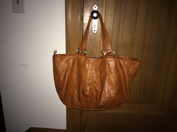 The other way to wear this gorgeous cognac bag.